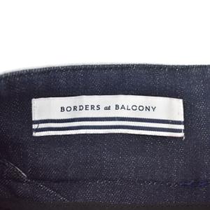 BORDERS at BALCONY ウエストボーダー テーパード デニムパンツ ジーンズ 34 インディゴ 紺 ネイビー BD2021-3G-29