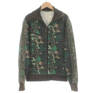 SAFETY トラックジャケット ジャージ カモフラ リブ ライン M 緑 グリーン