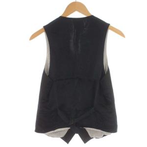 Alexander McQueen ベスト ジレ ストライプ 総裏地 サテン 切替 S 紺 ネイビー