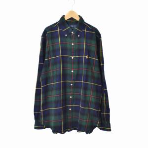 ボタンダウンシャツ チェック クラシックフィット L マルチカラー 緑 グリーン