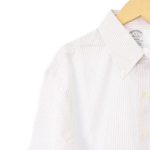 Brooks Brothers 長袖シャツ リージェントフィット ストライプ 16-31 白 ホワイト