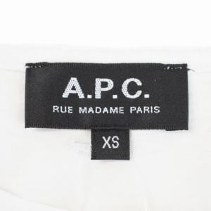 A.P.C. T-SHIRT RUE MADAME H MANCHES LONGUES Tシャツ 長袖 ロンT ロゴ プリント XS 白