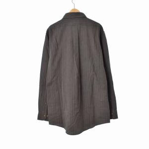 Brooks Brothers ボタンダウンシャツ 長袖 パッチワーク チェック柄 コットン ウール M グレー ベージュ