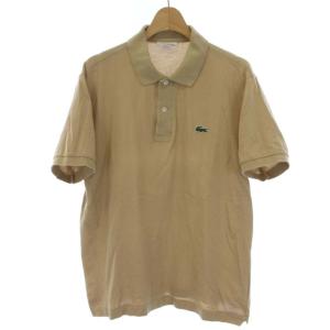 CLASSIC FIT ポロシャツ 半袖 ロゴ ワンポイント M ベージュ