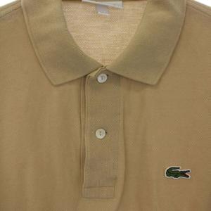 LACOSTE CLASSIC FIT ポロシャツ 半袖 ロゴ ワンポイント M ベージュ