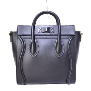 CELINE ラゲージ ナノショッパー 2WAY レザー ハンド ショルダーバッグ ブラック
