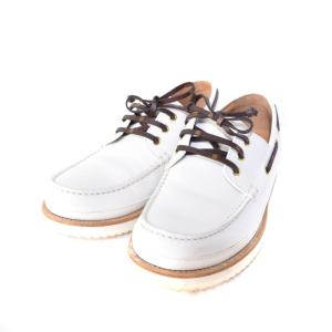 LOUIS VUITTON デッキシューズ モノグラム レザー シャークソール US8 ホワイト