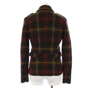 RALPH LAUREN ライダース ジャケット チェック ウール WMBLJKTS5U00036 アウター M 茶 ブラウン