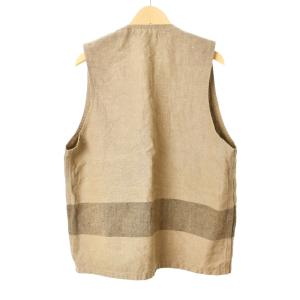Nigel Cabourn 8046-00-70005 BEAN SACK BORDER VEST リネン 46 ベージュ