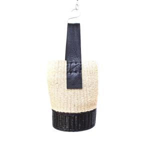 sacai 22SS Sバケットバッグ  底S字 かご ハンドバッグ ベージュ ブラック