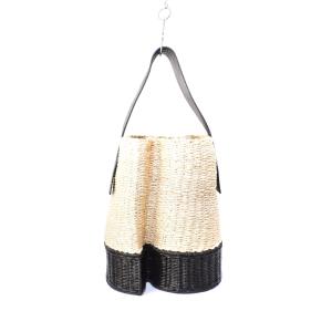 sacai 22SS Sバケットバッグ  底S字 かご ハンドバッグ ベージュ ブラック