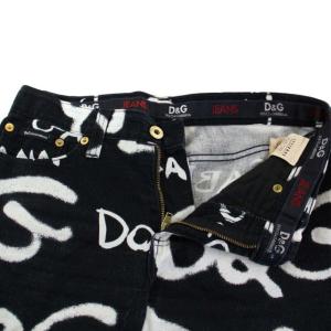 D&G デニムパンツ ブーツカット ロゴ 27 41 黒 ブラック