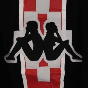 Marcelo Burlon KAPPA Tシャツ カットソー ロゴ ライン 長袖 M 黒 ブラック 赤 レッド