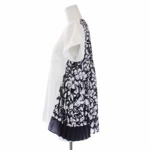 sacai 23SS Floral Print T-Shirt フローラルプリント Tシャツ カットソー 半袖 切替 プリーツ 2 M