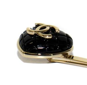 CHANEL 22年製 B22k ココマーク ハート ヘアピン ヘアアクセサリー ブラック