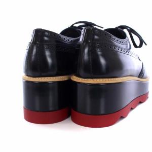 PRADA 16AW プラットフォーム レースアップシューズ ウイングチップ レザー 28cm ブラック