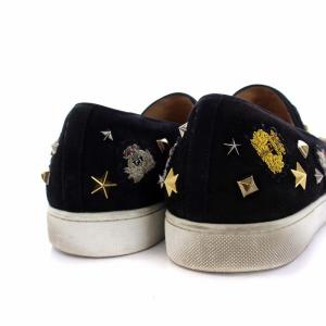 Christian Louboutin 17AW mister academy スリッポン フラットシューズ スエード スタッズ 刺繍 43.5 28.5cm 黒