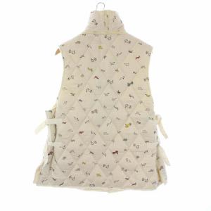 DIGAWEL URU 22AW Duvet Vest キルティングベスト 中綿 アウター スタンドカラー 総柄 カットオフ 2 M アイボリー