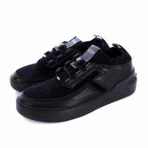 TOD'S NO CODE X レザー&ハイテクファブリック スニーカー 24cm ブラック