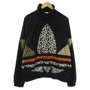 adidas Originals ATMOS CRAZY ANIMAL TRACK TOP ナイロンジャケット ジップアップ アニマル柄 ロゴ O LL 黒