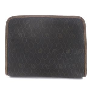 セカンドバッグ クラッチバッグ 総柄 PVC 茶色 ブラウン ダークブラウン OH