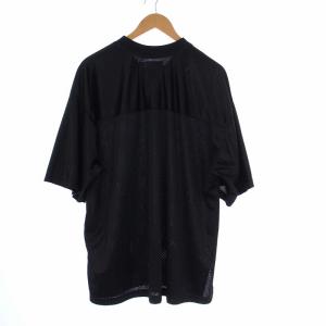 WACKO MARIA FOOT BALL SHIRT Tシャツ 半袖 カットソー メッシュ ロゴ L ブラック