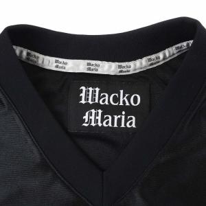 WACKO MARIA FOOT BALL SHIRT Tシャツ 半袖 カットソー メッシュ ロゴ L ブラック