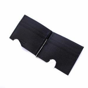 PRADA 二つ折り財布 三角プレート マネークリップ 札入れ レザー ブラック