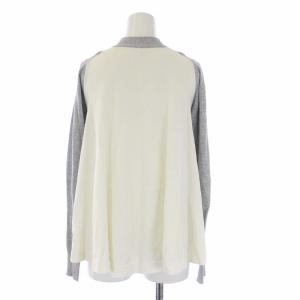 sacai レースドッキング ニットカーディガン Vネック 長袖 1 S グレー ホワイト 白 SCW-017