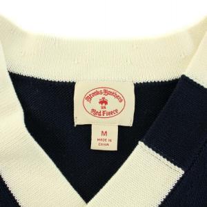 Brooks Brothers レッドフリース RedFleece ニット セーター Vネック コットン M 紺 ネイビー 白 ホワイト