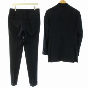 TOMORROWLAND BLUE WORK スーツ フォーマル セットアップ 上下 2点セット ストライプ シングル 段返り3つボタン サイドベンツ