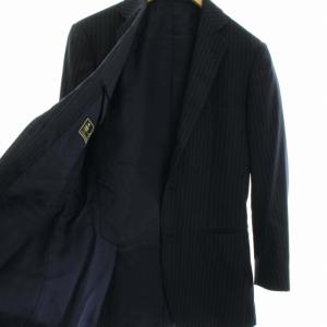 TOMORROWLAND BLUE WORK スーツ フォーマル セットアップ 上下 2点セット ストライプ シングル 段返り3つボタン サイドベンツ