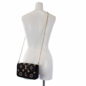 LOUIS VUITTON ポシェットフェリシー モノグラム・アンプラント チェーンショルダーバッグ 2WAY ノワール