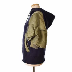 sacai 22SS SPONGE SWEAT BLOUSON ドッキング 再構築 2 ネイビー