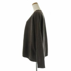 Deuxieme Classe ミドルゲージKNIT ニット セーター 深Vネック プルオーバー 長袖 ウール カシミヤ混 茶色 ブラウン