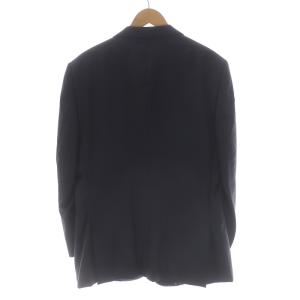 GIORGIO ARMANI スーツ セットアップ 上下 テーラードジャケット シングル 2B パンツ スラックス チェック ウール 52 XL 紺 ネイビー