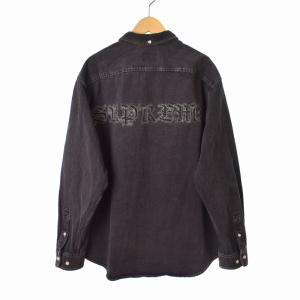 Supreme 21FW APPLIQUE DENIM SHIRT M グレー