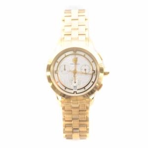 TORY BURCH Classic Chronograph Bracelet 腕時計 クォーツ 電波時計 クロノグラフ 白 ホワイト ゴールド色