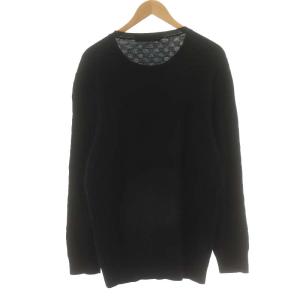 LOUIS VUITTON ニット セーター 長袖 コットン ウール XXL ブラック