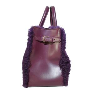 BALENCIAGA トートバッグ パドロック ヌード ワーク メリノシープ 2way パープル