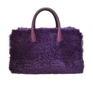 BALENCIAGA トートバッグ パドロック ヌード ワーク メリノシープ 2way パープル