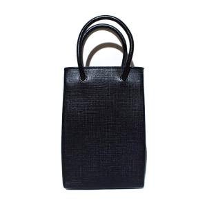 BALENCIAGA 593826 ショッピングショルダーバッグ ロゴ レザー ブラック