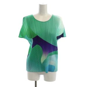 イッセイミヤケ 21SS FLOWER YAWN プリーツ トップス カットソー  3 マルチカラー