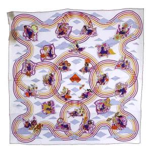 スカーフ カレ70 CARRES VOLANTS 空飛ぶカレ シルク ホワイト