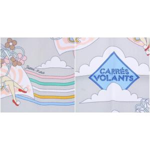 HERMES スカーフ カレ70 CARRES VOLANTS 空飛ぶカレ シルク グレー