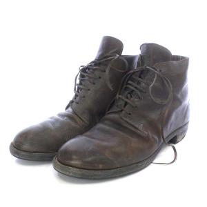 GUIDI レースアップブーツ ショート レザー 41 ブラウン