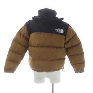 THE NORTH FACE ショートヌプシジャケット ダウンジャケット ジップアップ ナイロン アウター スタンドカラー S キャメル 黒 ブラック NDW91952
