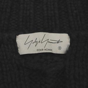 Yohji Yamamoto POUR HOMME 21AW スタンドカラー ジップアップ ニット 3 ブラック