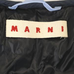 MARNI ノーカラーキルティングジャケット 42 ライトブルー ネイビー