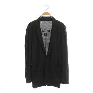 SYMBOLプリントジャケット テーラードジャケット 1B 薄手 S チャコール